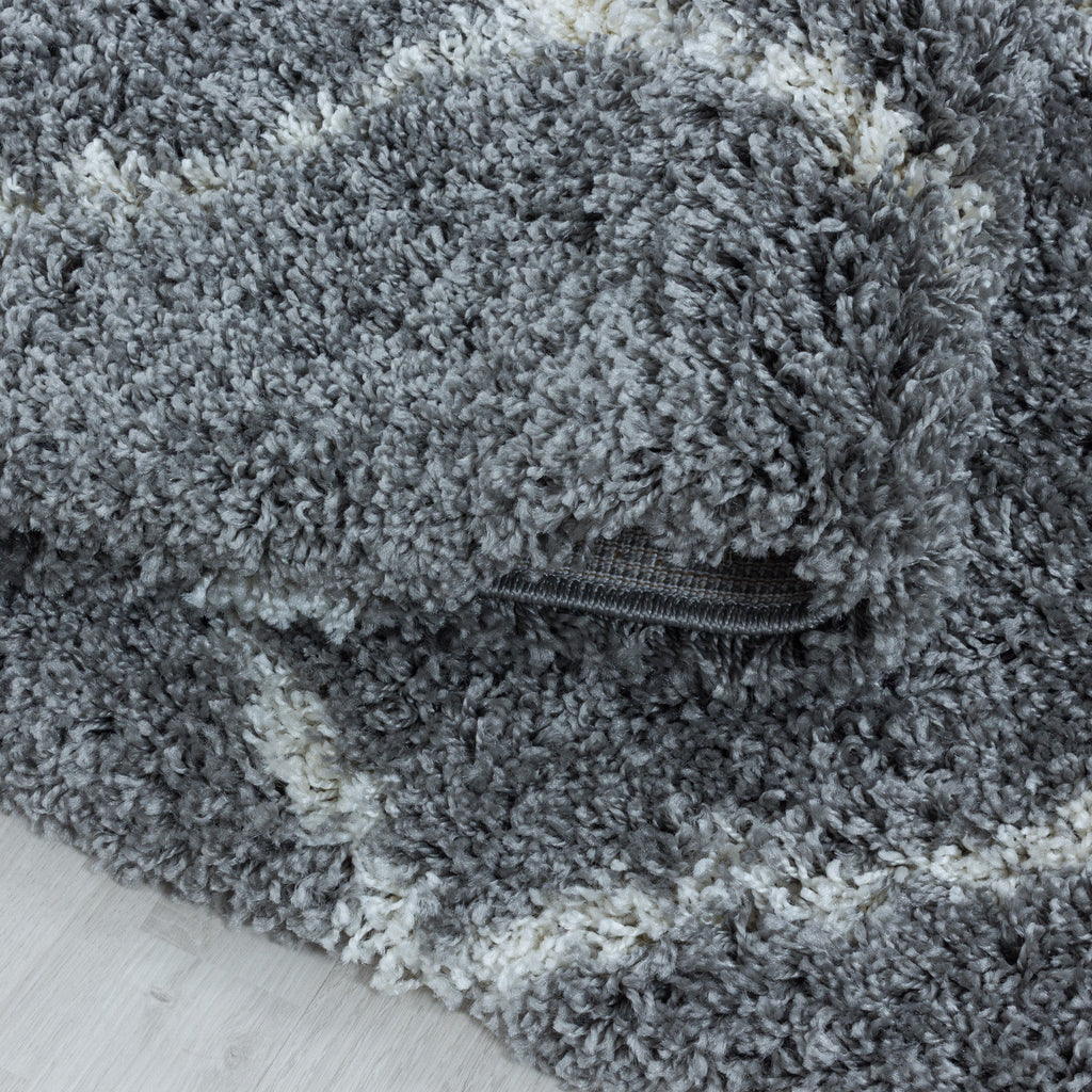 ALVOR – Tapis shaggy à poils longs motif berbère gris – ALV3401GRI ALVOR