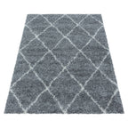 ALVOR – Tapis shaggy à poils longs motif berbère gris – ALV3401GRI ALVOR