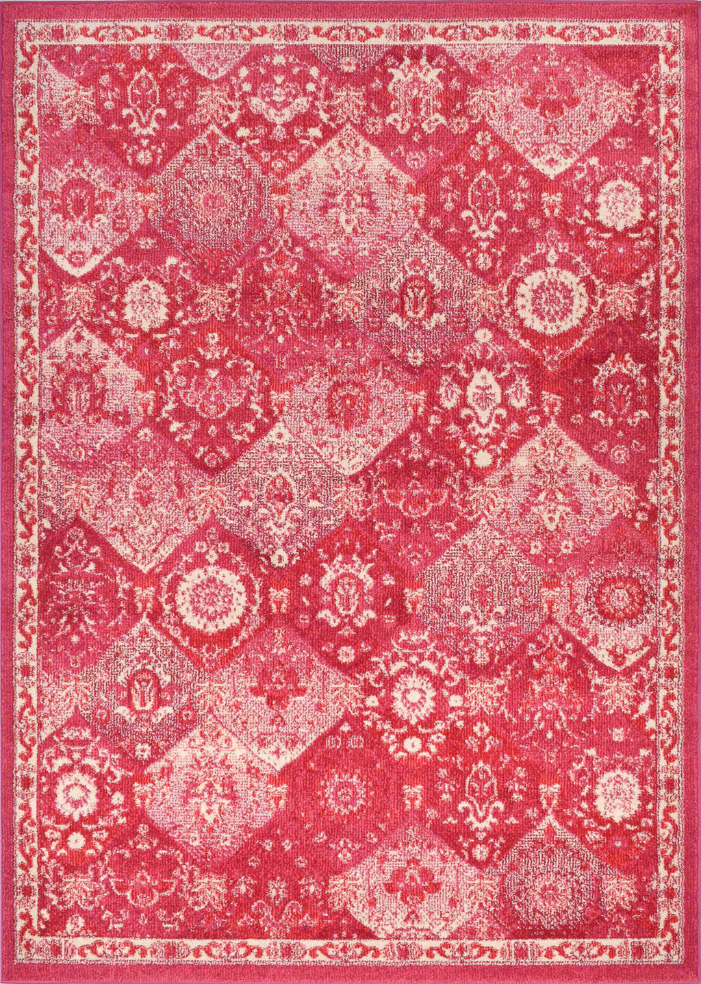 Tapis vintage rose framboise : ANA768ROS ANATOLIA