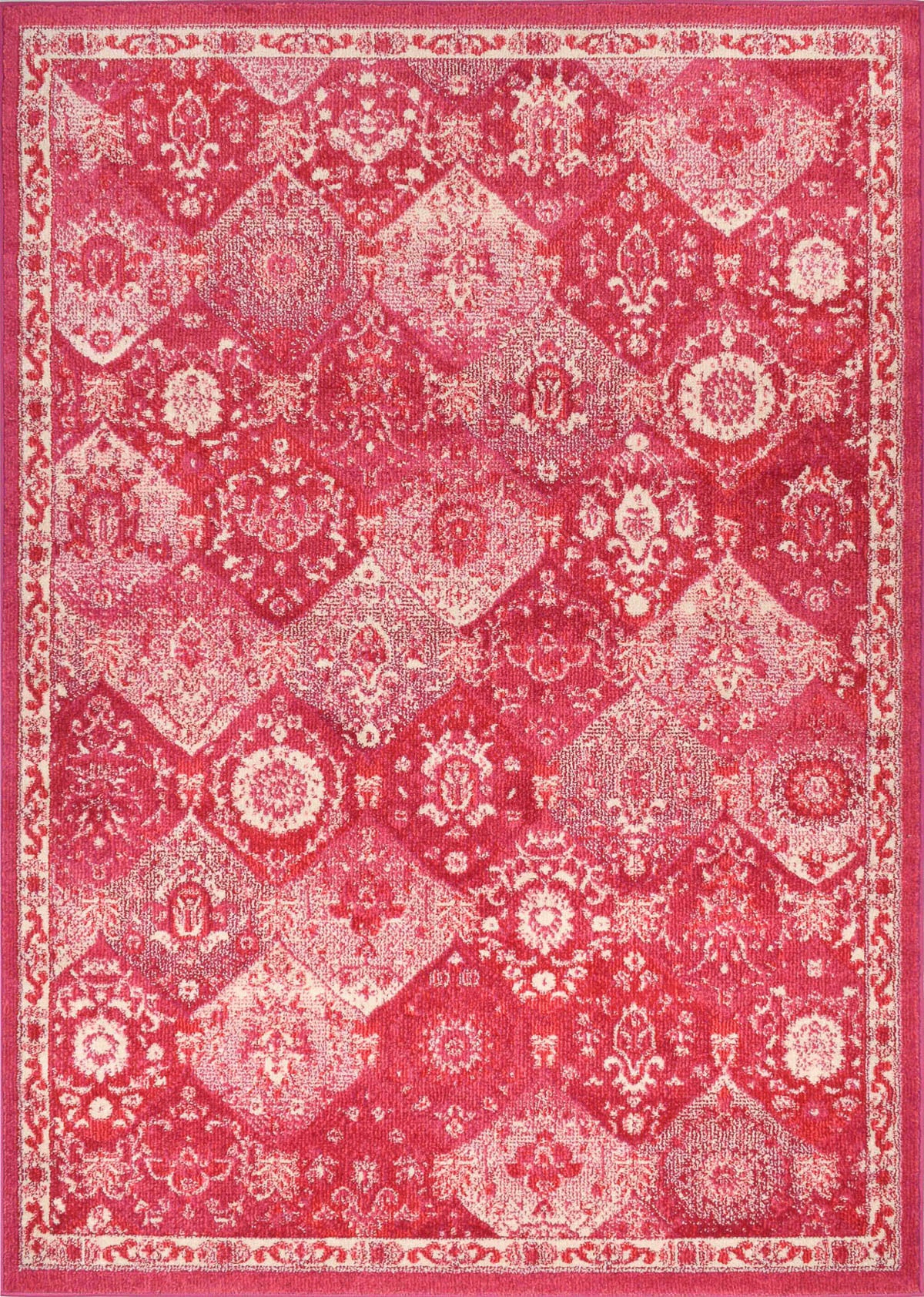 Tapis vintage rose framboise : ANA768ROS ANATOLIA