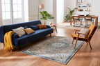 Tapis vintage crème et bleu : ANA777BLE ANATOLIA