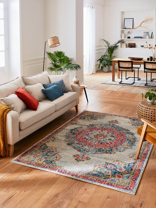 Tapis à motif antique multicolore : ANA777CRE ANATOLIA