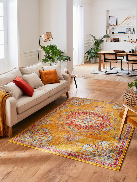Tapis vintage jaune : ANA777JAU ANATOLIA