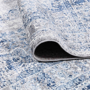 Tapis vintage avec motif oriental bleu : ANT711BLE - Nazar rugs