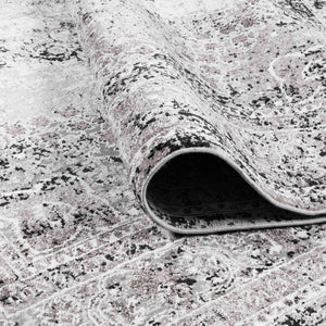 Tapis vintage gris en laine artificielle : ANT711GRI - Nazar rugs
