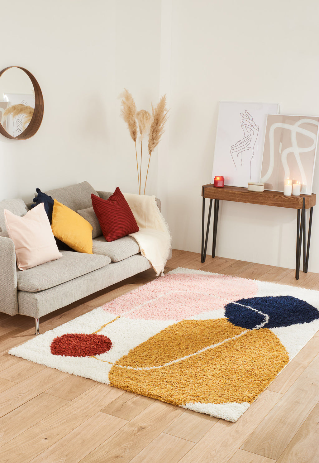 Tapis enfant multicolore à motif géométrique : AQU128MUL AQUARELLE