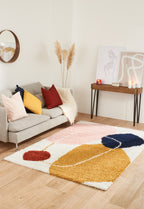 Tapis enfant multicolore à motif géométrique : AQU128MUL AQUARELLE