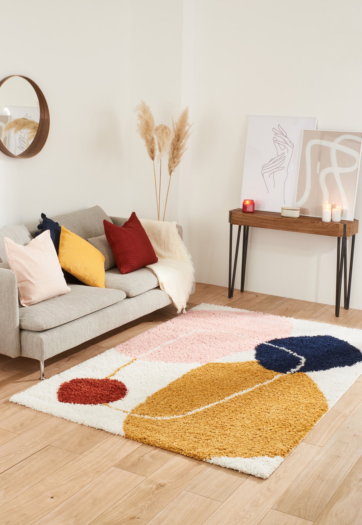 Tapis enfant multicolore à motif géométrique : AQU128MUL AQUARELLE