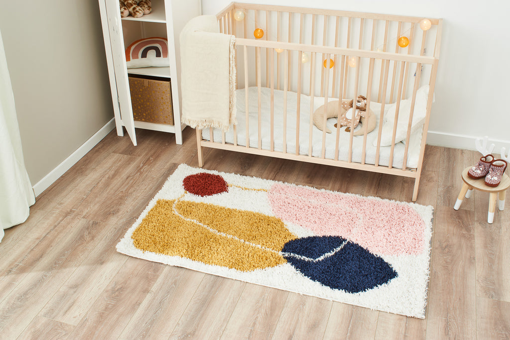 Tapis enfant multicolore à motif géométrique : AQU128MUL AQUARELLE