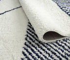 Tapis enfant crème bleu à motifs géométriques : AQU131BLE AQUARELLE
