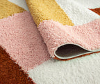 Tapis terra cotta rose crème et jaune : AQU139TER AQUARELLE