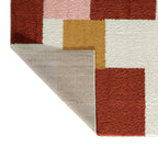 Tapis terra cotta rose crème et jaune : AQU139TER AQUARELLE