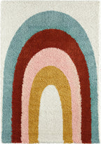 Tapis enfant multicolore à motifs arc en ciel : AQU164MUL AQUARELLE