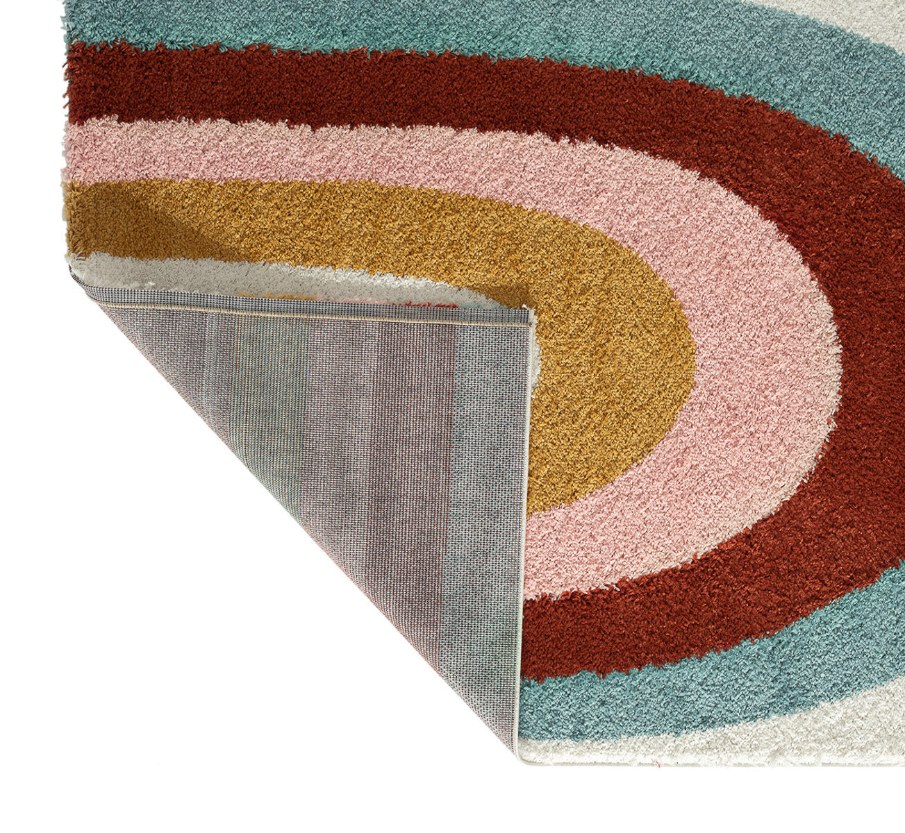 Tapis enfant multicolore à motifs arc en ciel : AQU164MUL AQUARELLE