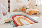 Tapis enfant multicolore à motifs arc en ciel : AQU164MUL AQUARELLE