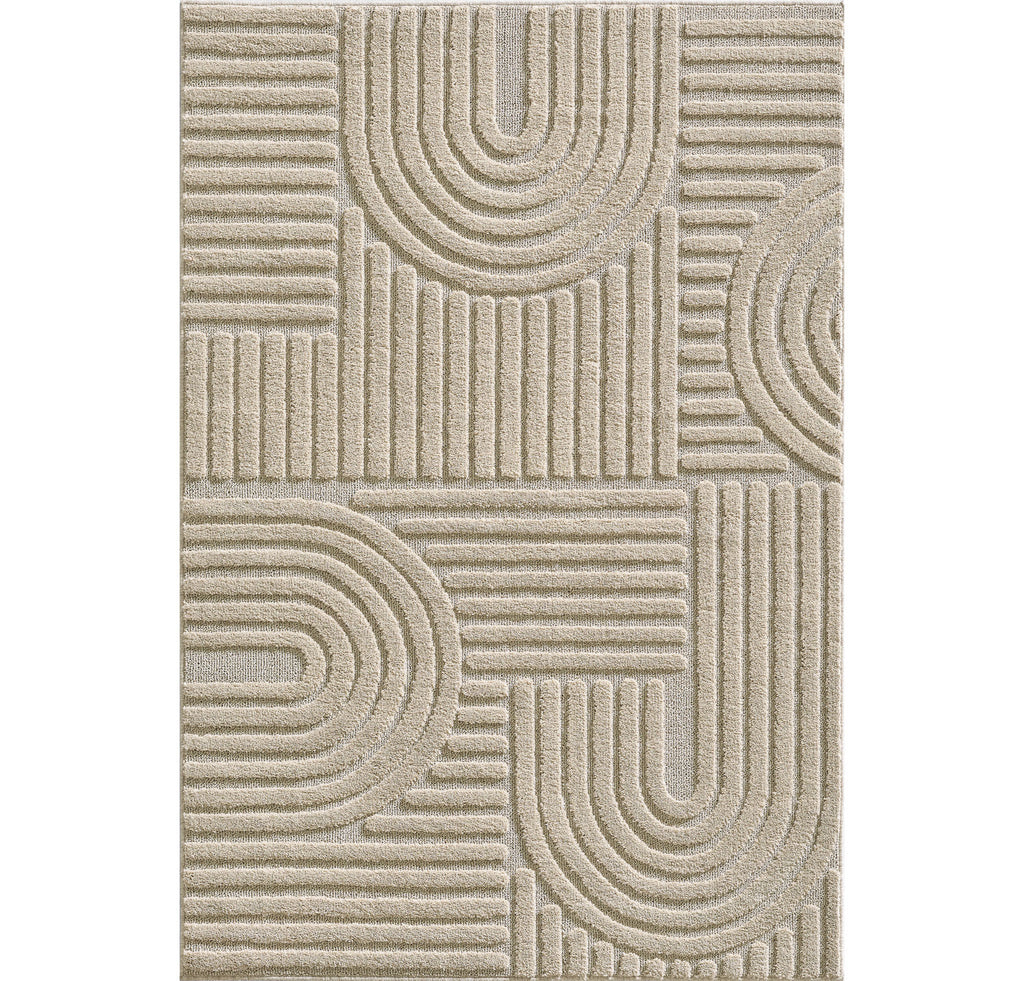 ART - tapis rectangulaire design en relief : ART1121BEI ART
