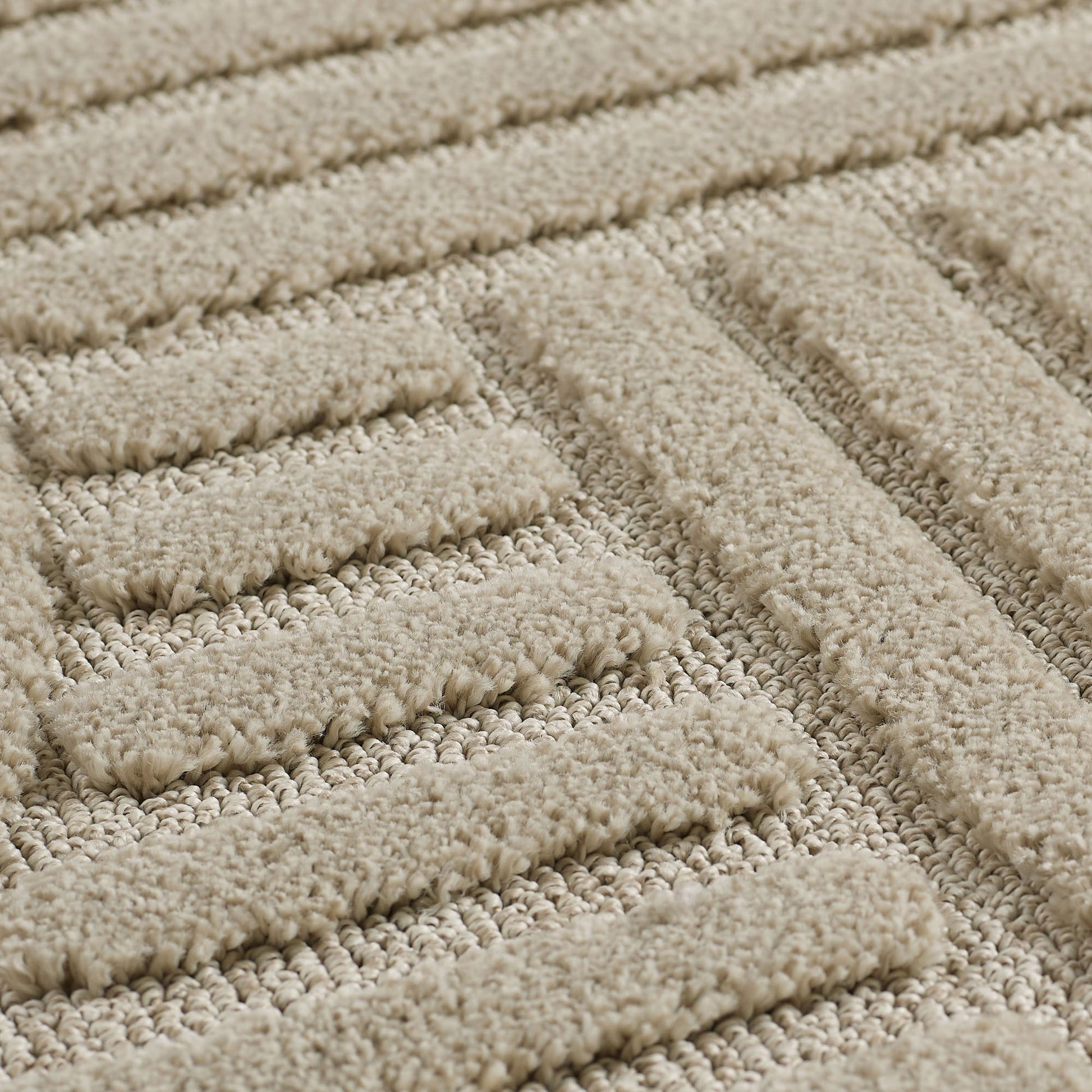 ART - tapis rond design en relief : ART1121BEI ART