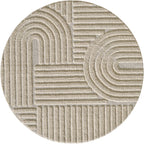 ART - tapis rond design en relief : ART1121BEI ART