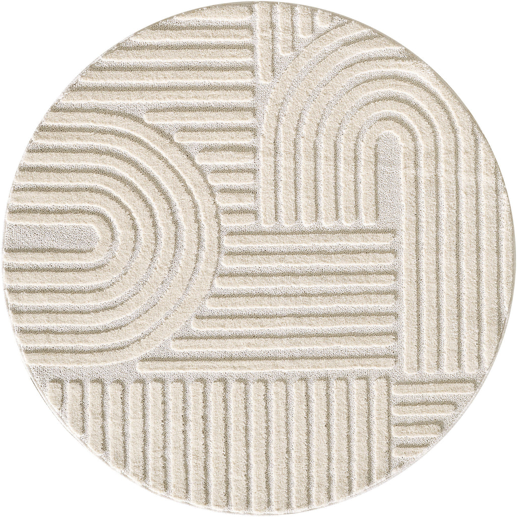 ART - tapis rond design en relief : ART1121CRE ART