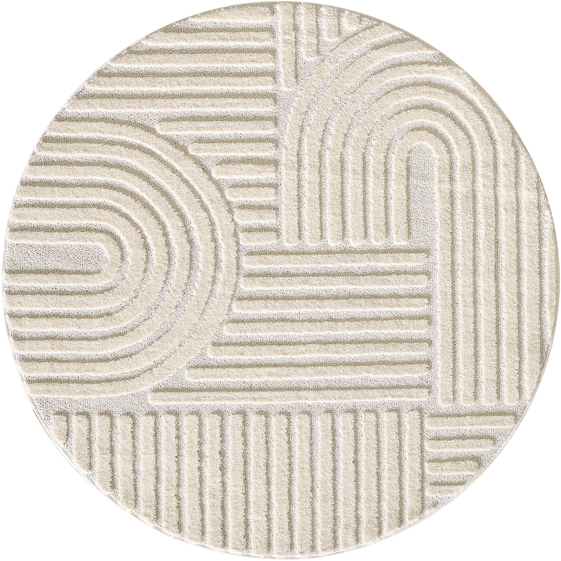 ART - tapis rond design en relief : ART1121CRE ART