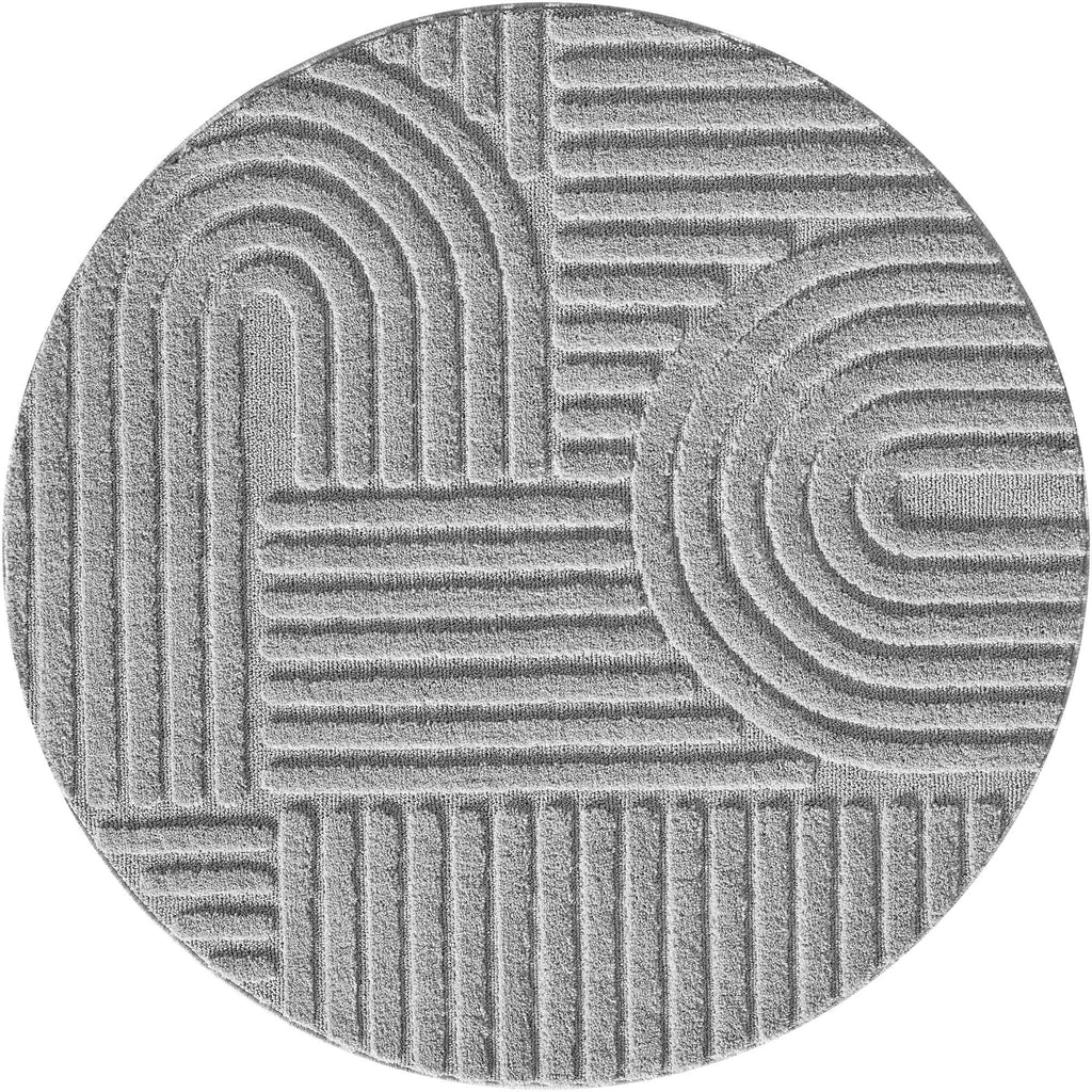 ART - tapis rond design en relief : ART1121SIL ART