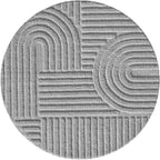 ART - tapis rond design en relief : ART1121SIL ART