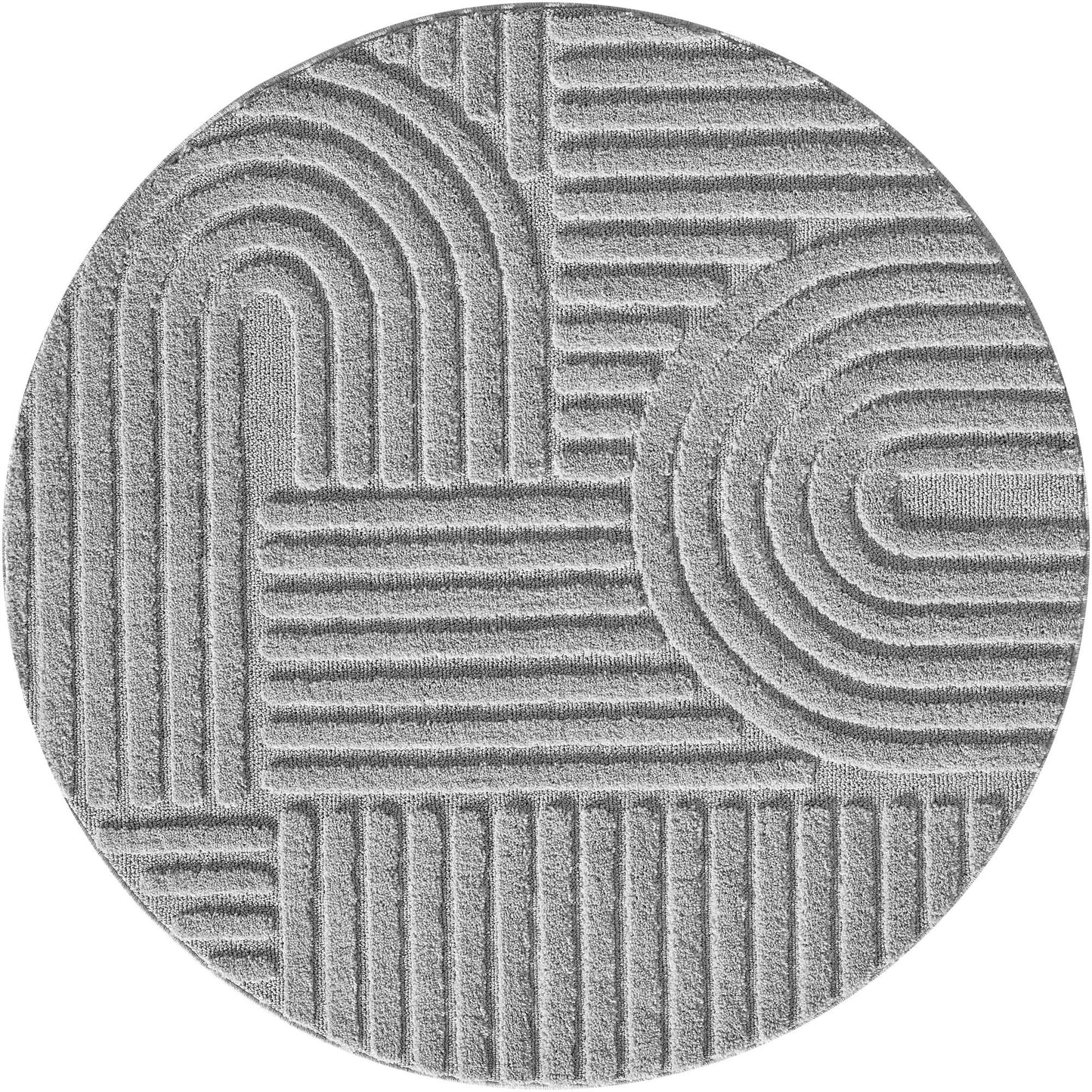 ART - tapis rond design en relief : ART1121SIL ART