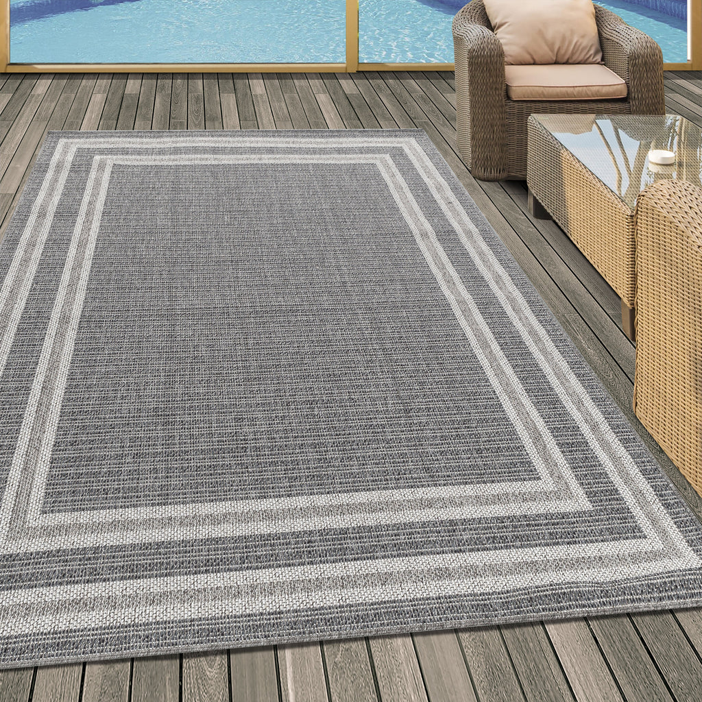 ARUBA - Tapis intérieur / extérieur à motif géométrique gris - ARU4901GRI ARUBA