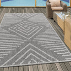ARUBA - Tapis intérieur / extérieur à motif berbère gris - ARU4902GRI ARUBA