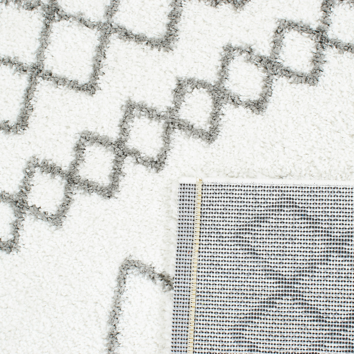 Tapis berbère - Crème et Gris à Losanges - Collection Asma ASMA