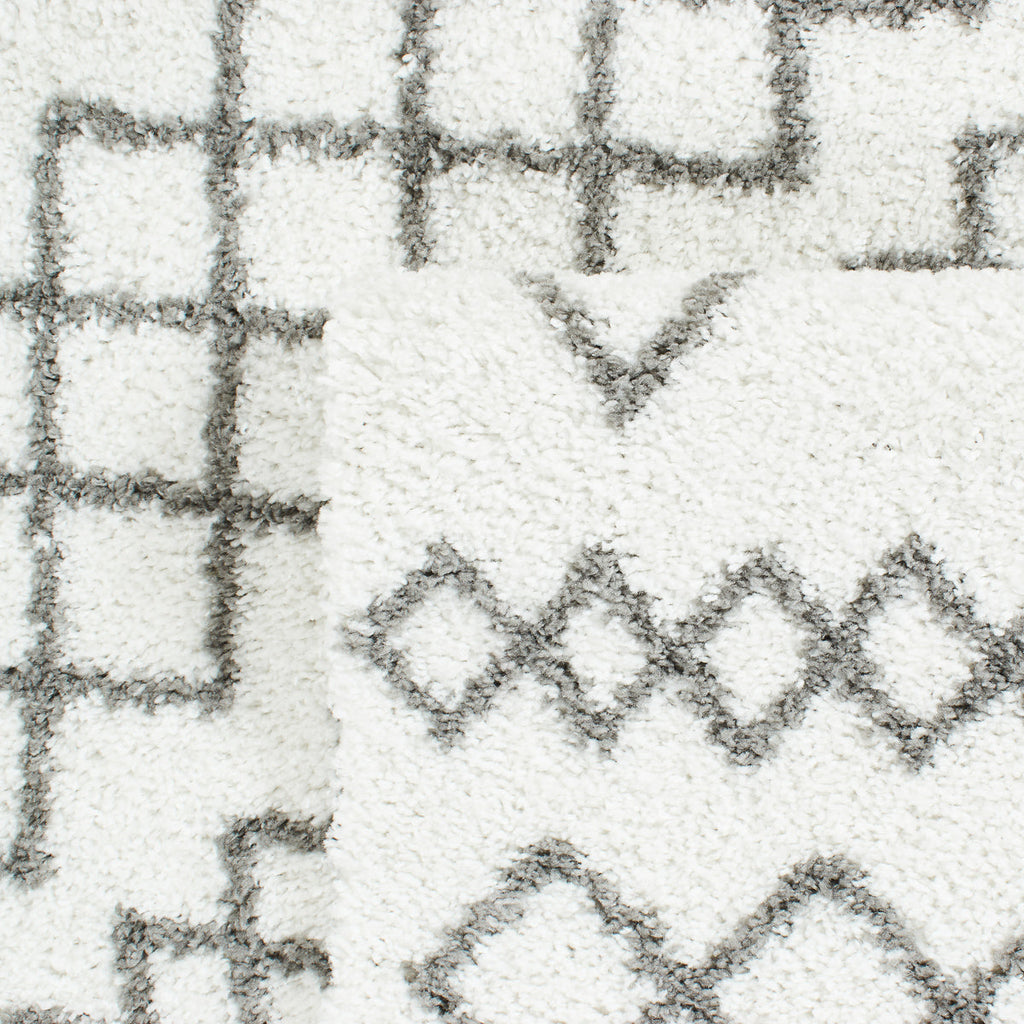 Tapis berbère - Crème et Gris à Losanges - Collection Asma ASMA