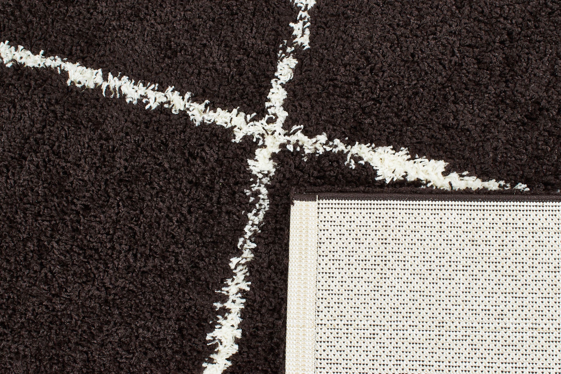 Tapis shaggy en polypropylène à motif berbère brun et crème : ASM380MAR ASMA