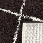 Tapis shaggy en polypropylène à motif berbère brun et crème : ASM380MAR ASMA