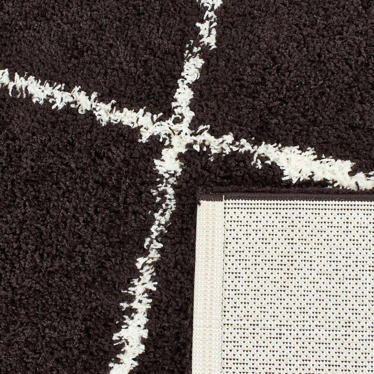 Tapis shaggy en polypropylène à motif berbère brun et crème : ASM380MAR ASMA