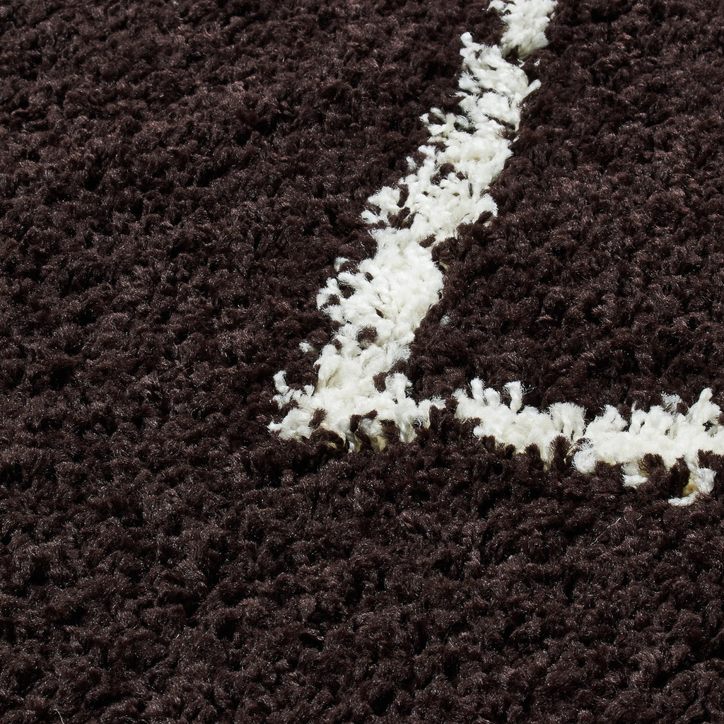 Tapis shaggy en polypropylène à motif berbère brun et crème : ASM380MAR ASMA