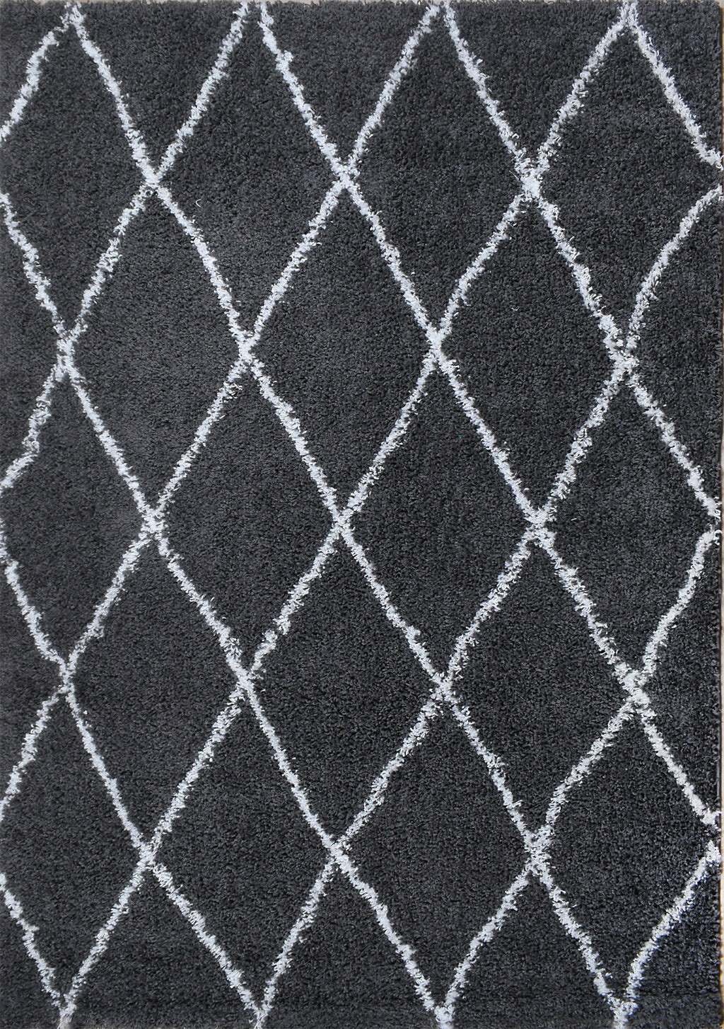 Tapis berbère en  laine artificielle  anthracite et crème : ASM450ANT ASMA