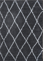 Tapis berbère en  laine artificielle  anthracite et crème : ASM450ANT ASMA