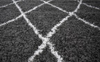 Tapis berbère en  laine artificielle  anthracite et crème : ASM450ANT ASMA