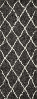 Tapis berbère en  laine artificielle  anthracite et crème : ASM450ANT ASMA