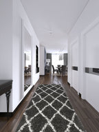 Tapis berbère en  laine artificielle  anthracite et crème : ASM450ANT ASMA