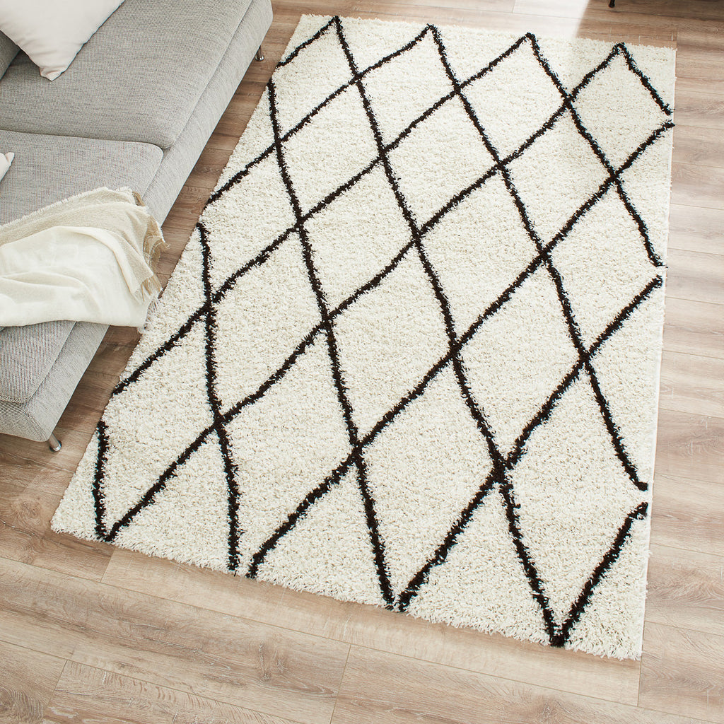 Tapis intérieur extérieur - petits losanges - crème - Loopin - 200x280 Tapis intérieur extérieur - petits losanges - crème - Loopin - 200x280