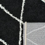 Tapis berbère en laine artificielle noir et crème : ASMA450NOI ASMA