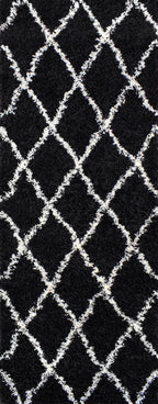 Tapis berbère en laine artificielle noir et crème : ASMA450NOI ASMA