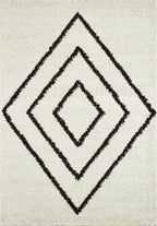 Tapis berbère en laine artificielle crème et café : ASM500CRE ASMA