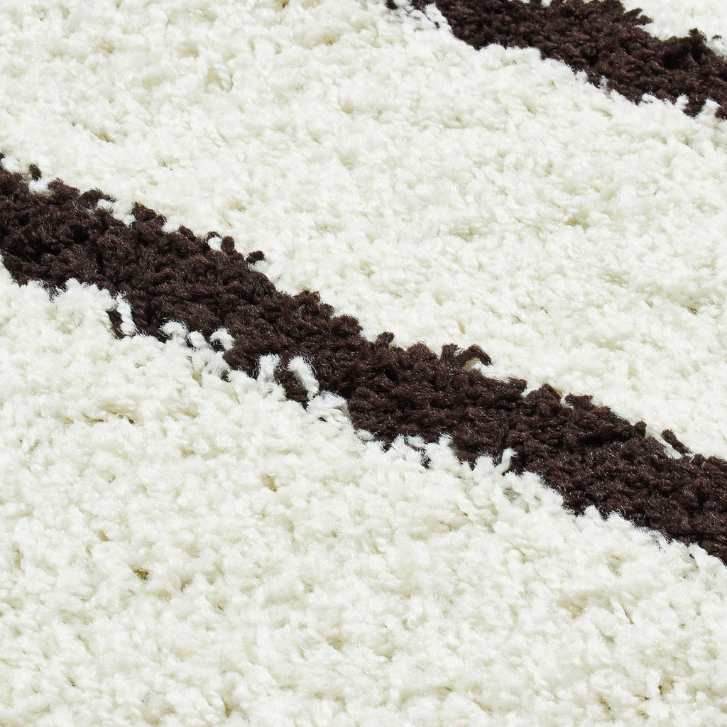 Tapis berbère en laine artificielle crème et café : ASM500CRE ASMA