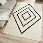 Tapis berbère - Crème et Brun à Losanges - Collection Asma ASMA