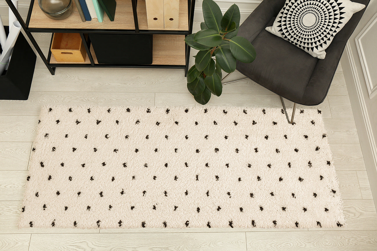 Tapis berbère en polypropylène crème et brun : ASM600CRE ASMA