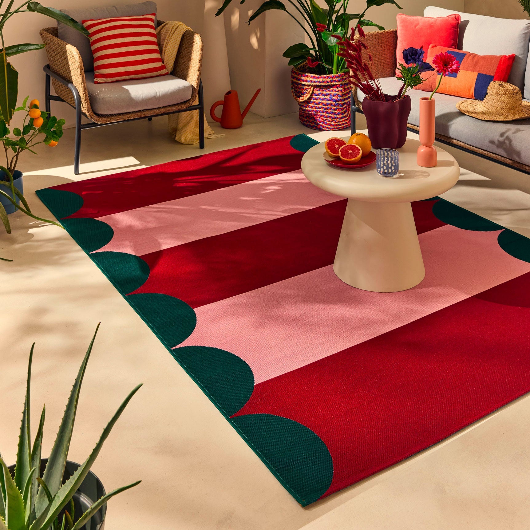 AZUR - Tapis rouge pour terrasse et jardin - AZU702ROU AZUR