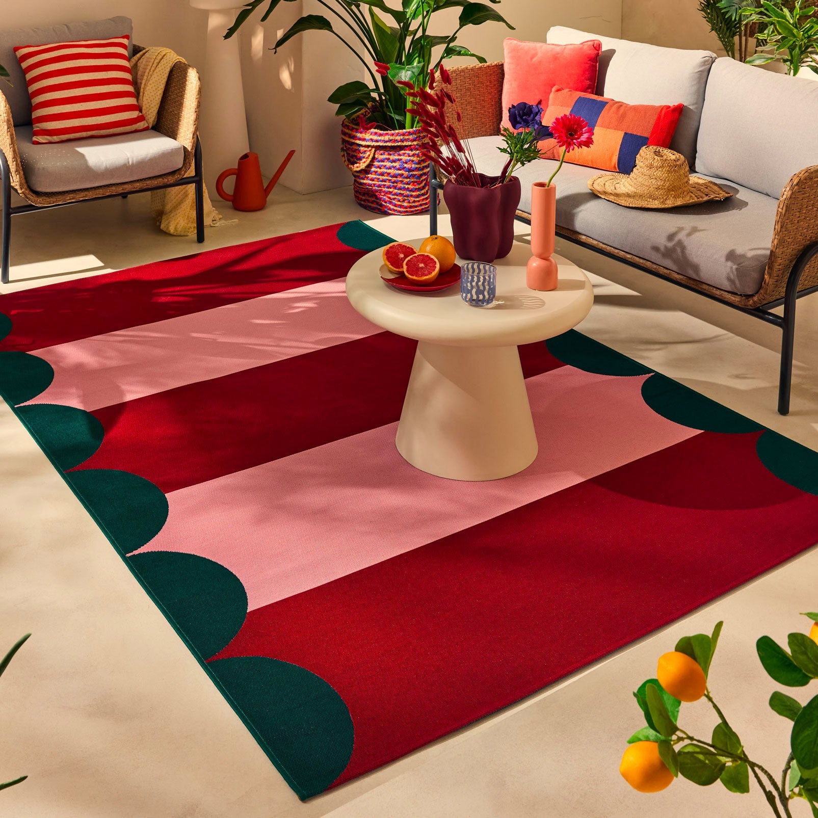 AZUR - Tapis rouge pour terrasse et jardin - AZU702ROU AZUR