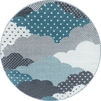 BAMBI - Tapis enfants rond à motif nuage bleu - BAM0820BLE BAMBI